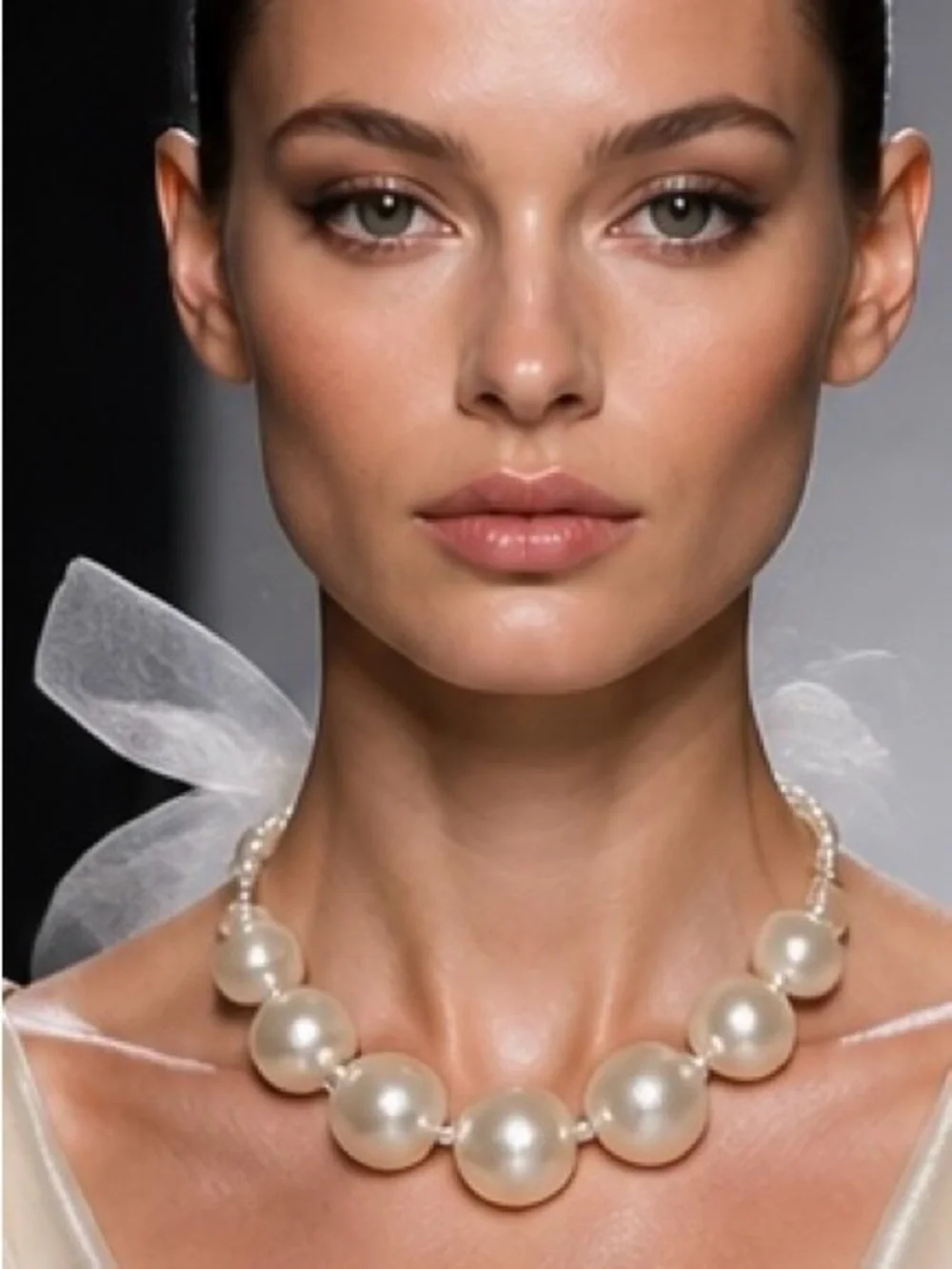 Classic Ivory Pearl Bead Necklace - Elegant Women Jewelry